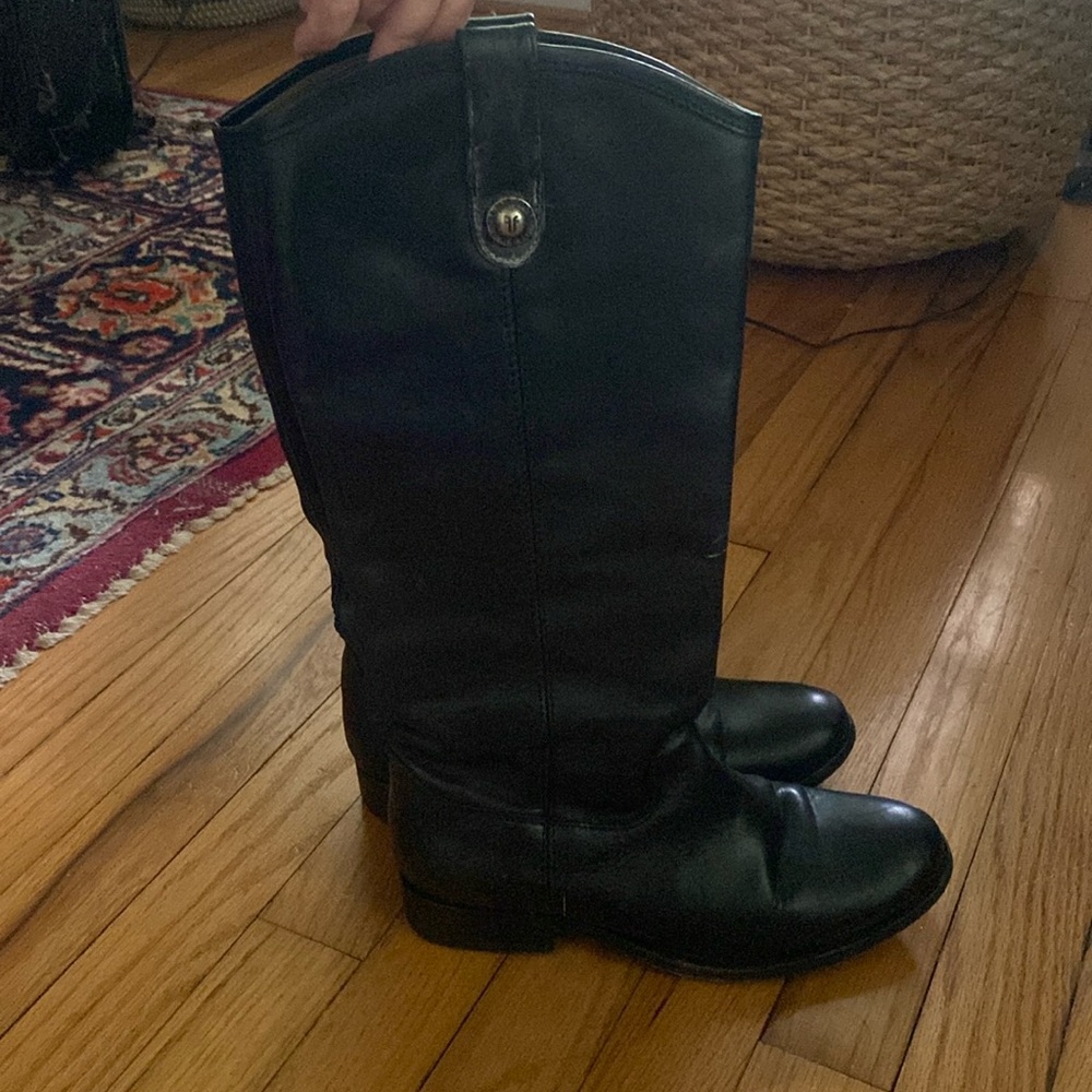 Women’s black Frye Melissa button boot